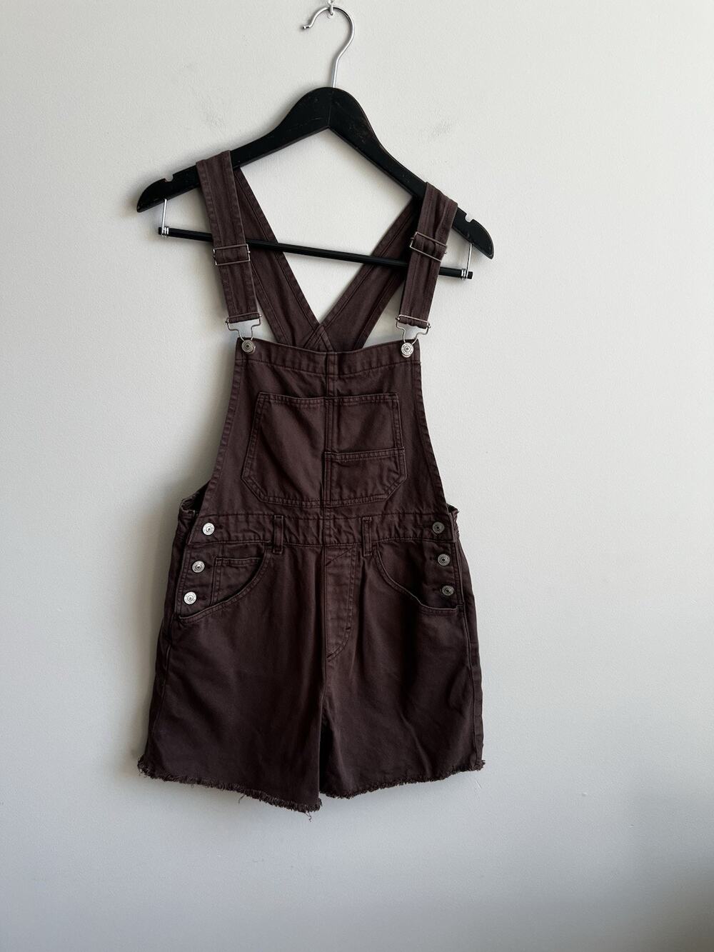 Free People We The Free Ziggy Shortalls Women's Size XS Fall Brown Boho Autumn